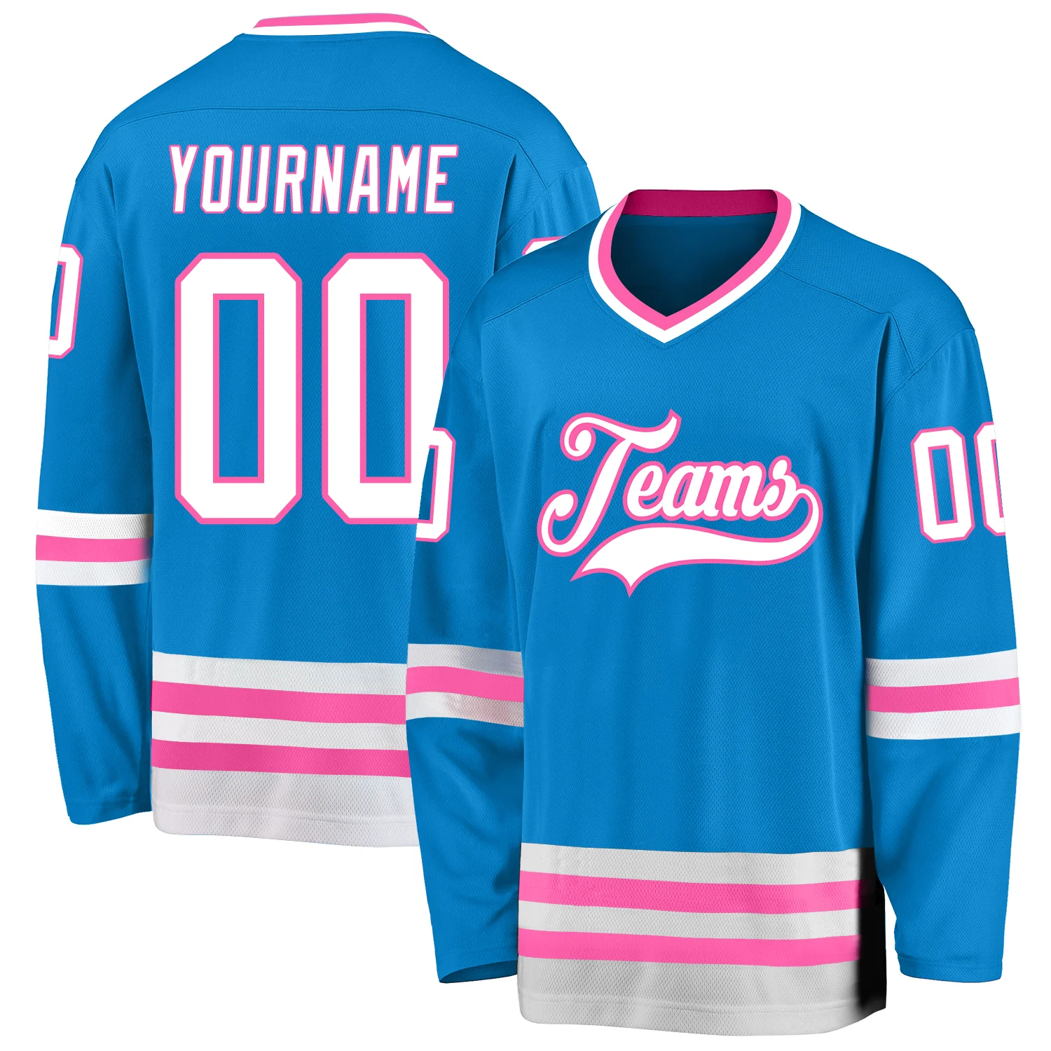 Blue0037_862d1975-31e4-46fb-84c9-53247752272c.webp Custom Blue White-Pink Hockey Jersey - Image 1