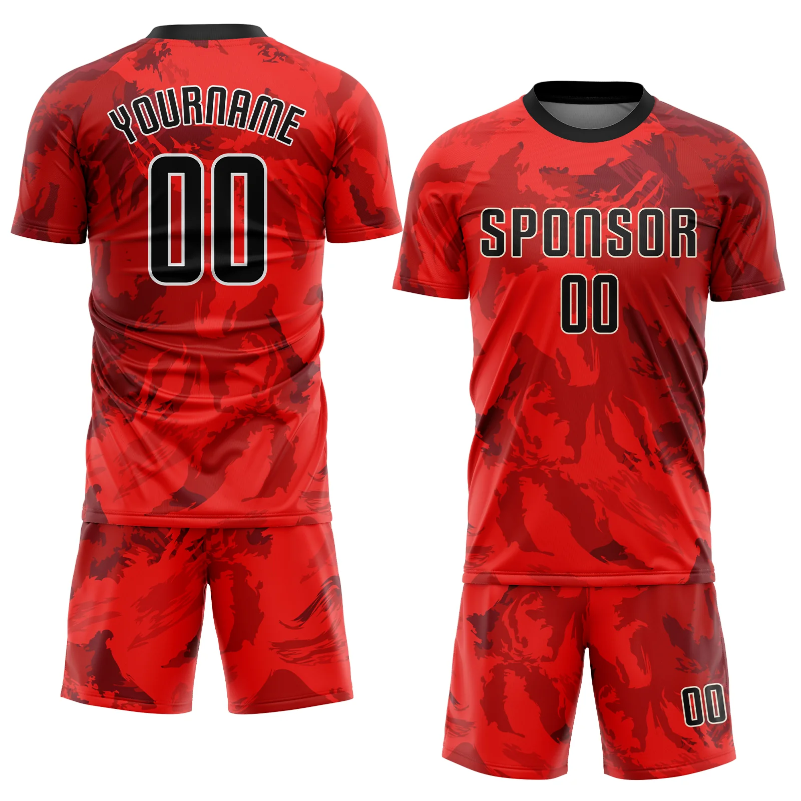 Soccer0467-1.webp Custom Red Black-White Sublimation Soccer Uniform Jersey - Image 1