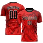 Custom Red Black-White Sublimation Soccer Uniform Jersey - Image 2