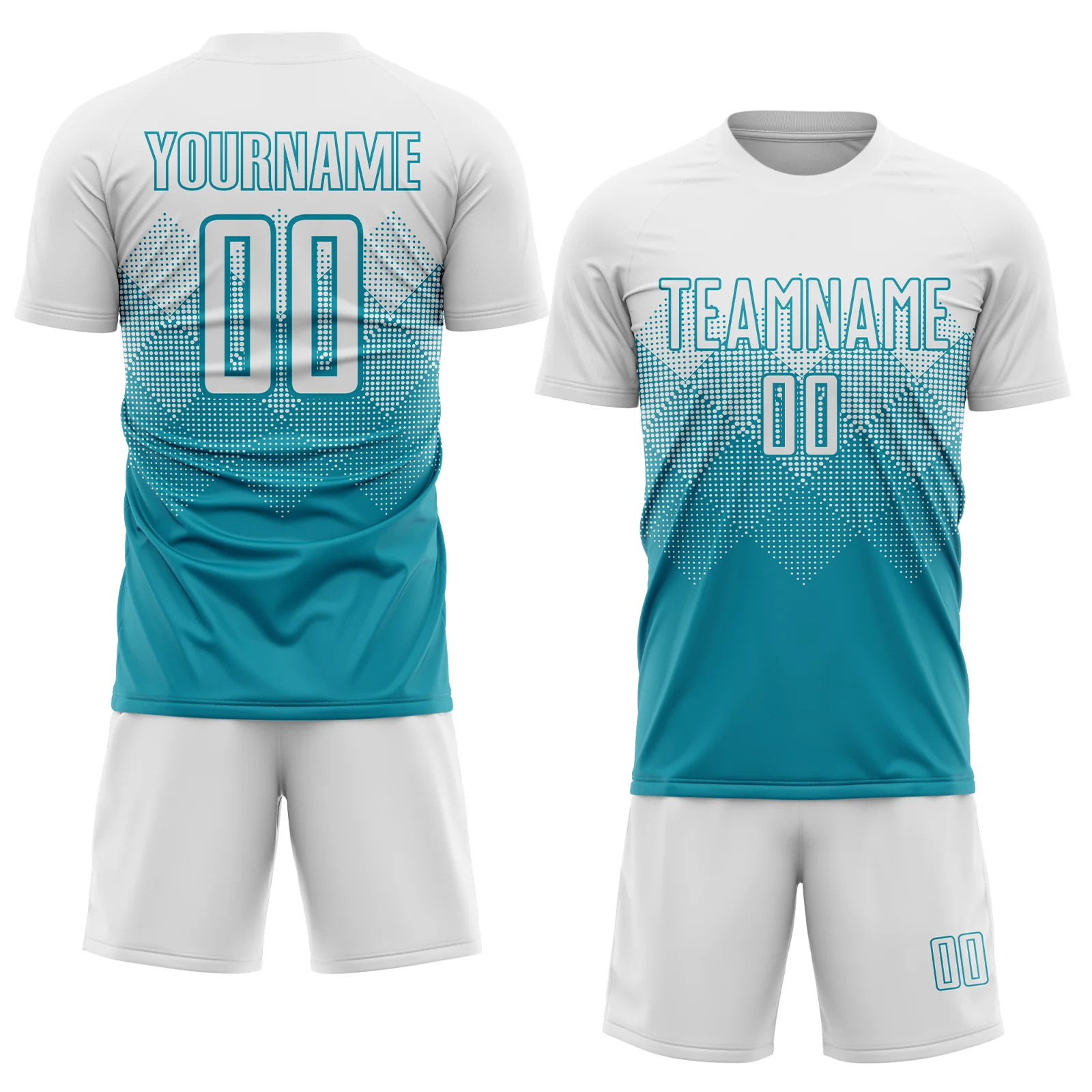Soccer0599-1.webp Custom Teal White Sublimation Soccer Uniform Jersey - Image 1