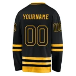 Custom Black Black-Gold Hockey Jersey - Image 4