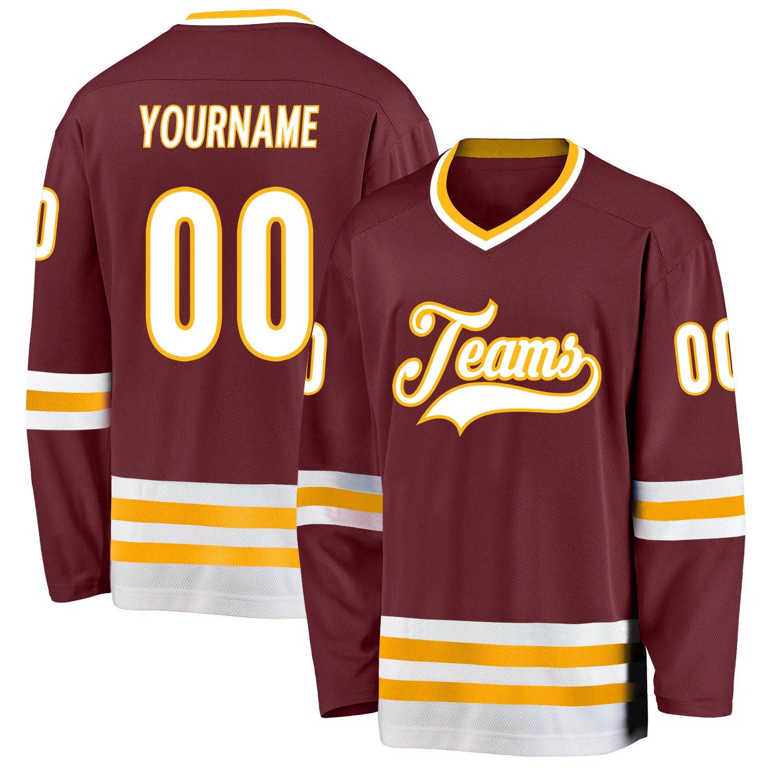 burgundy_0027_e0f34db3-75f3-4907-aa52-0dc704e3f71e.webp Custom Burgundy White-Gold Hockey Jersey - Image 1