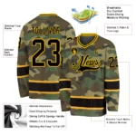 Custom Camo Black-Gold Salute To Service Hockey Jersey - Image 2