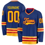 Custom Royal Gold-Red Hockey Jersey